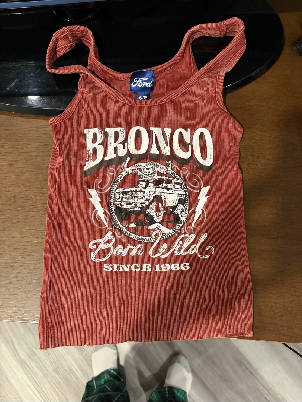 Ford Women's Rust Red 'Bronco' Graphic Tank Top